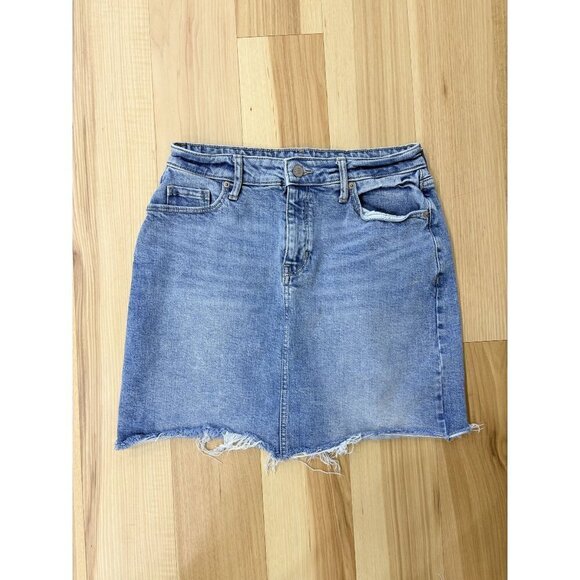Old Navy Dresses & Skirts - Old Navy Womens Cutoff Denim Skirt Size 6 Light Wash Frayed Hem Casual Style